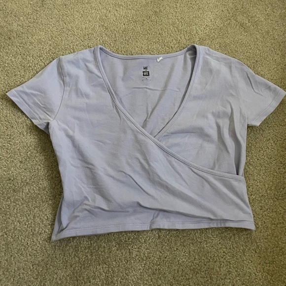 Tops - Cute wrap around crop top in purple, size M and the brand is ME to WE essentials